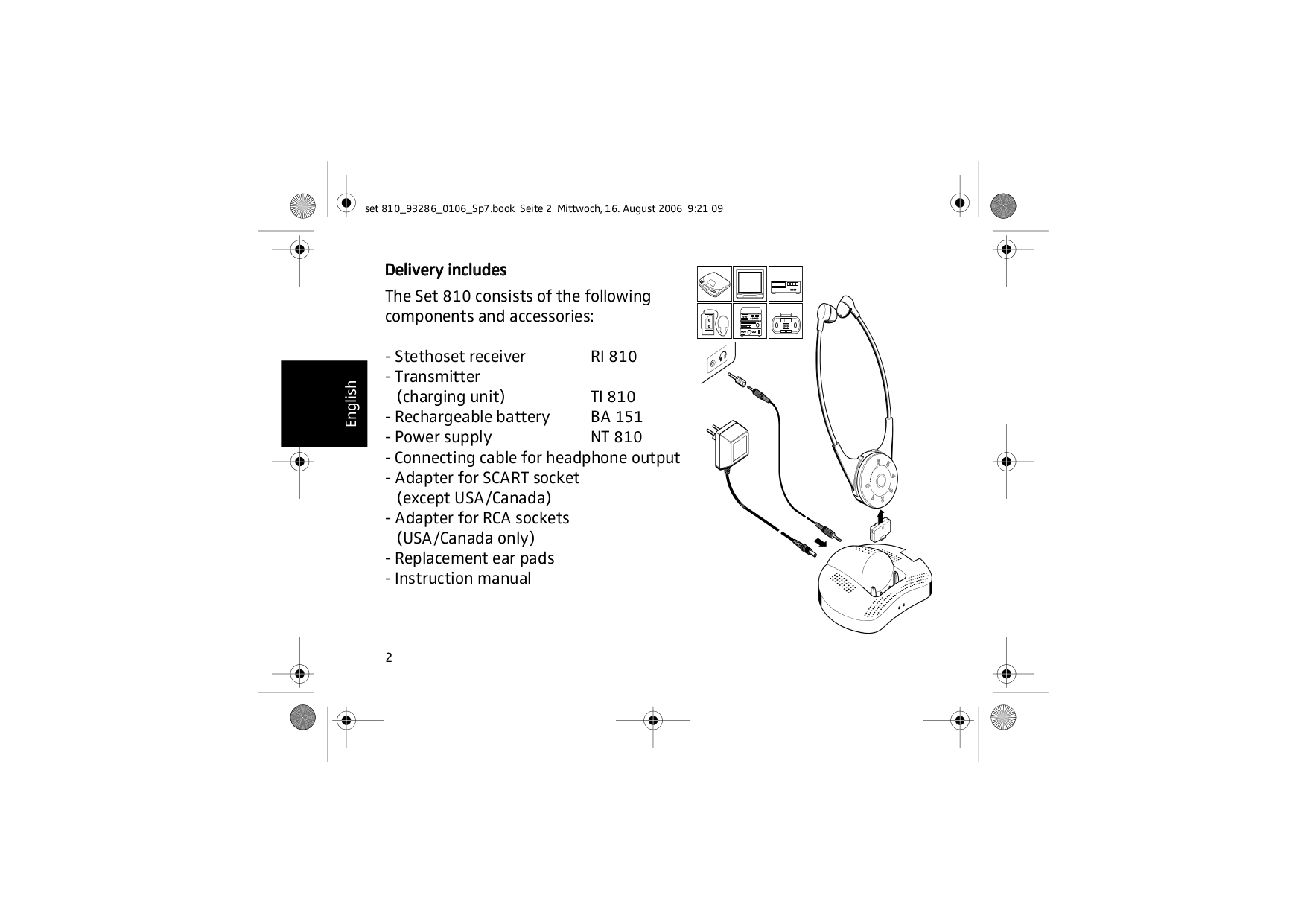 PDF manual for Sennheiser Headphone SET 810