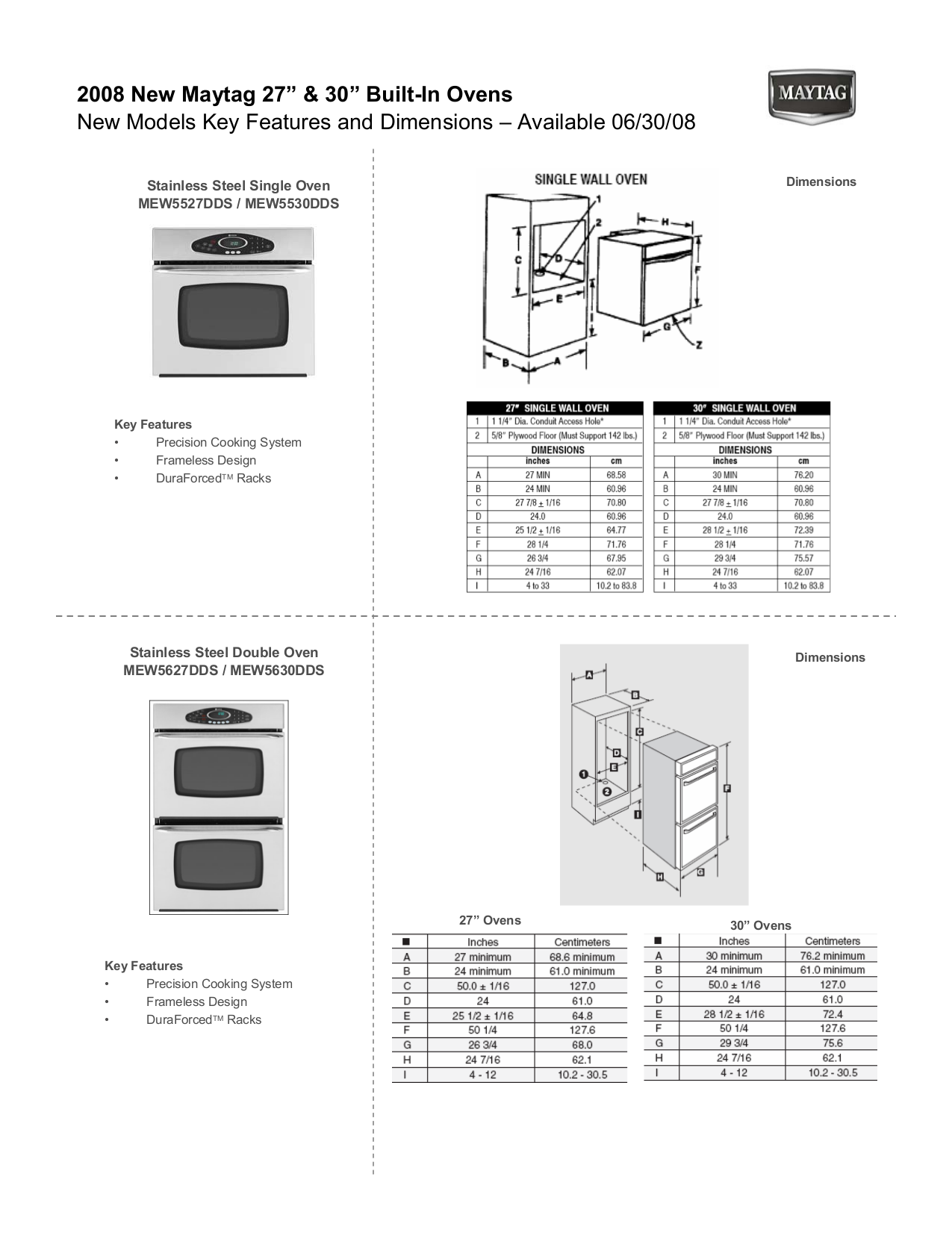 Maytag Wall Oven Dimensions at Guy Estrada blog