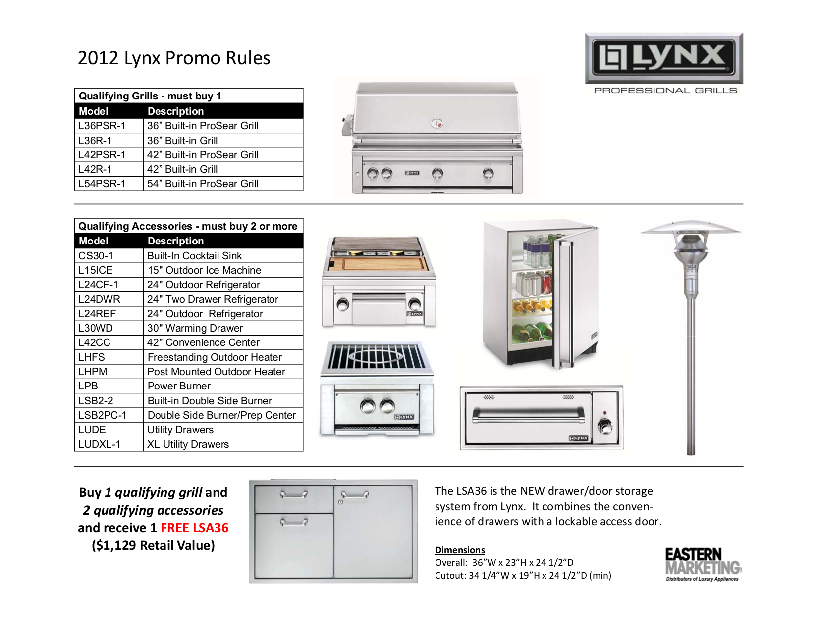 PDF manual for Lynx Grill L54PSR