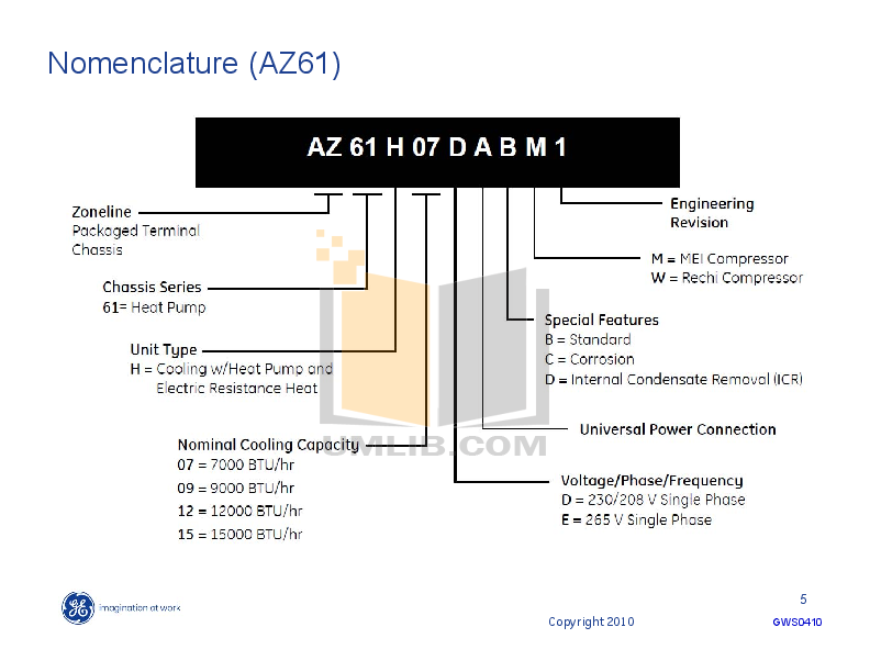PDF manual for GE Air Conditioner Zoneline AZ41E09DAB