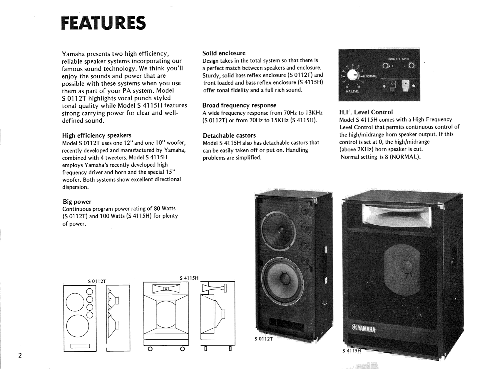 PDF manual for Yamaha Speaker S4115H