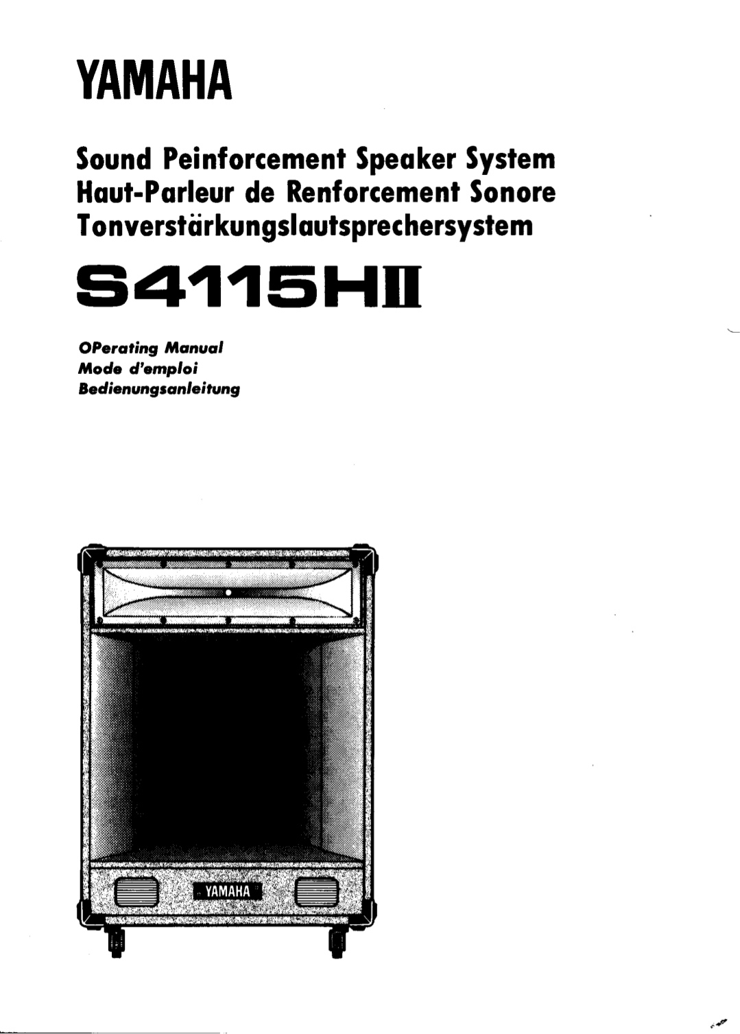Download free pdf for Yamaha S4115H Speaker manual
