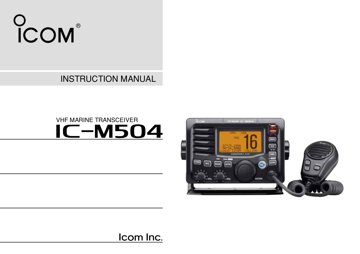 Download free pdf for ICOM IC-M504 Radio-Marine Other manual