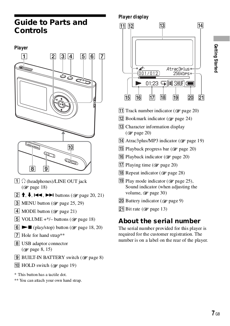 PDF manual for Sony MP3 Player Walkman NWHD3