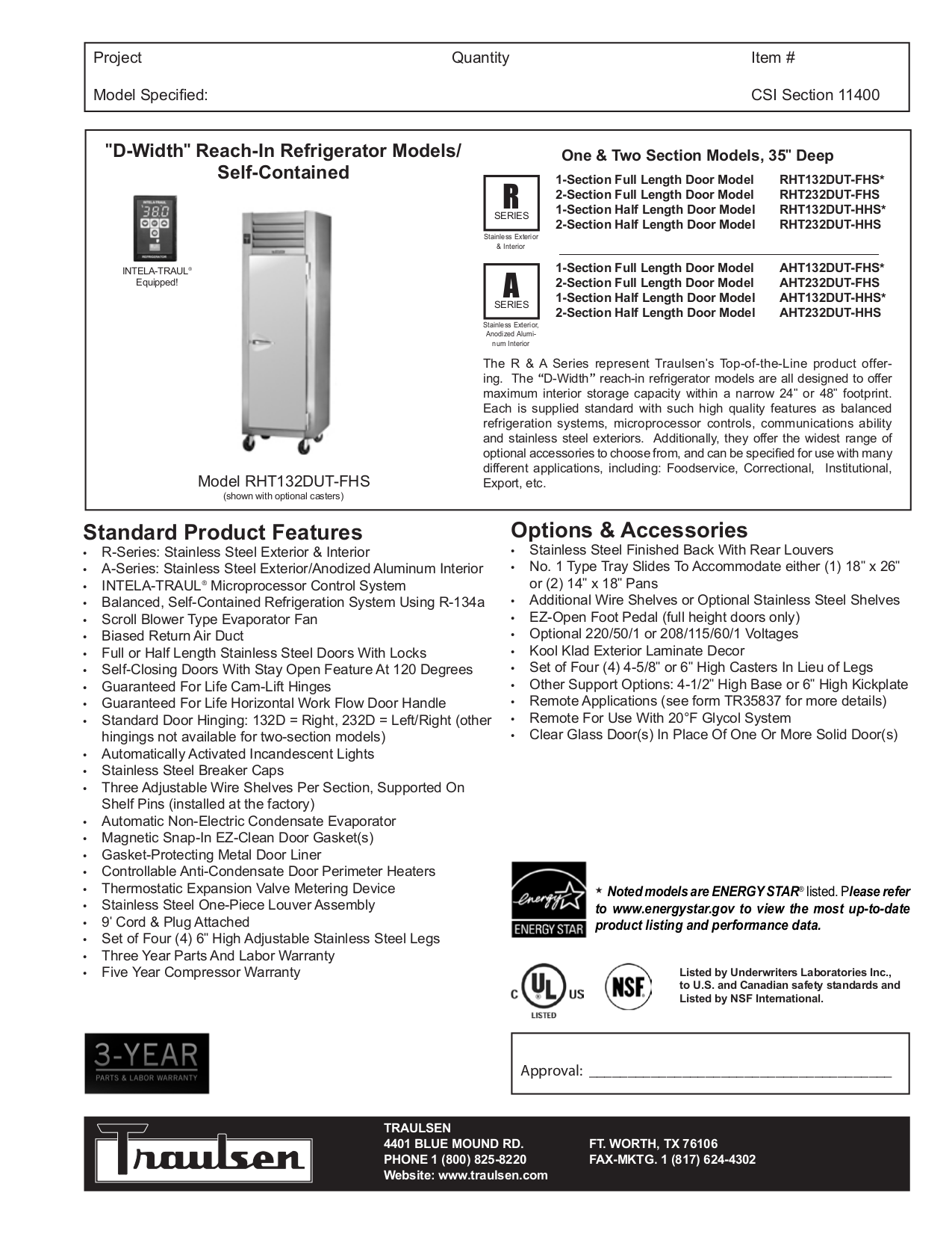 Download free pdf for Traulsen RHT232DUT-FHS Refrigerator manual