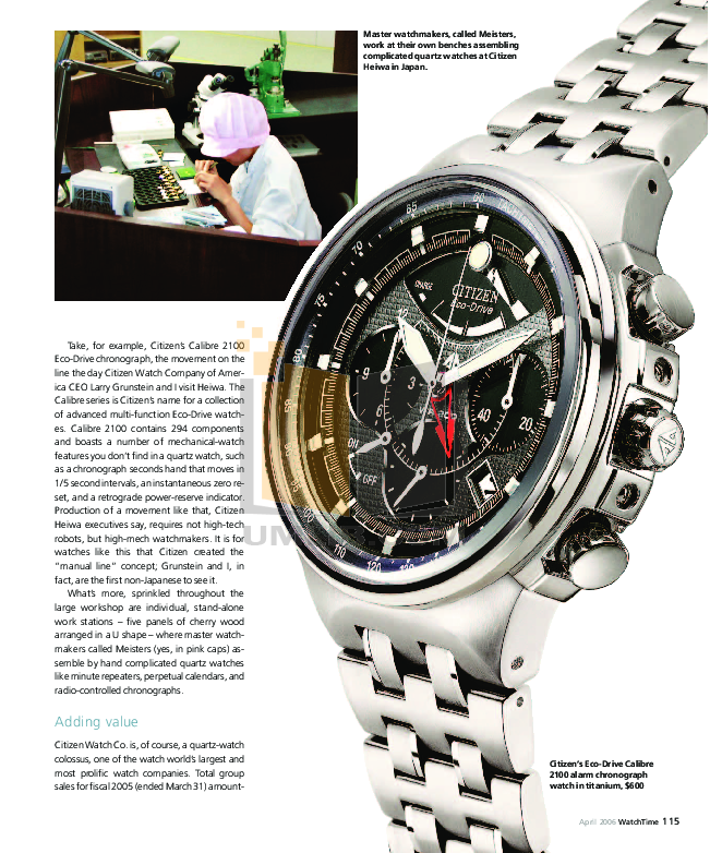 citizen eco drive calibre 2100 manual