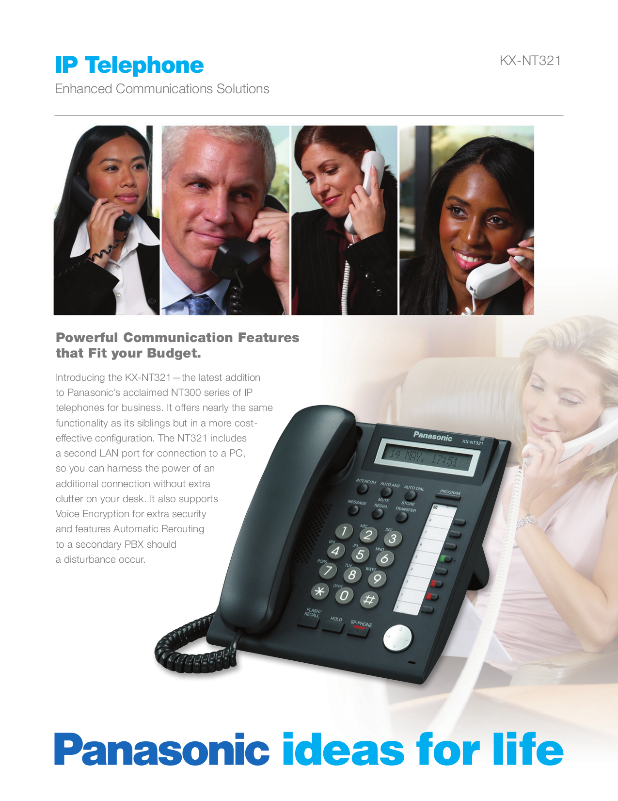 Download Free Pdf For Panasonic KX-NT321 Telephone Manual