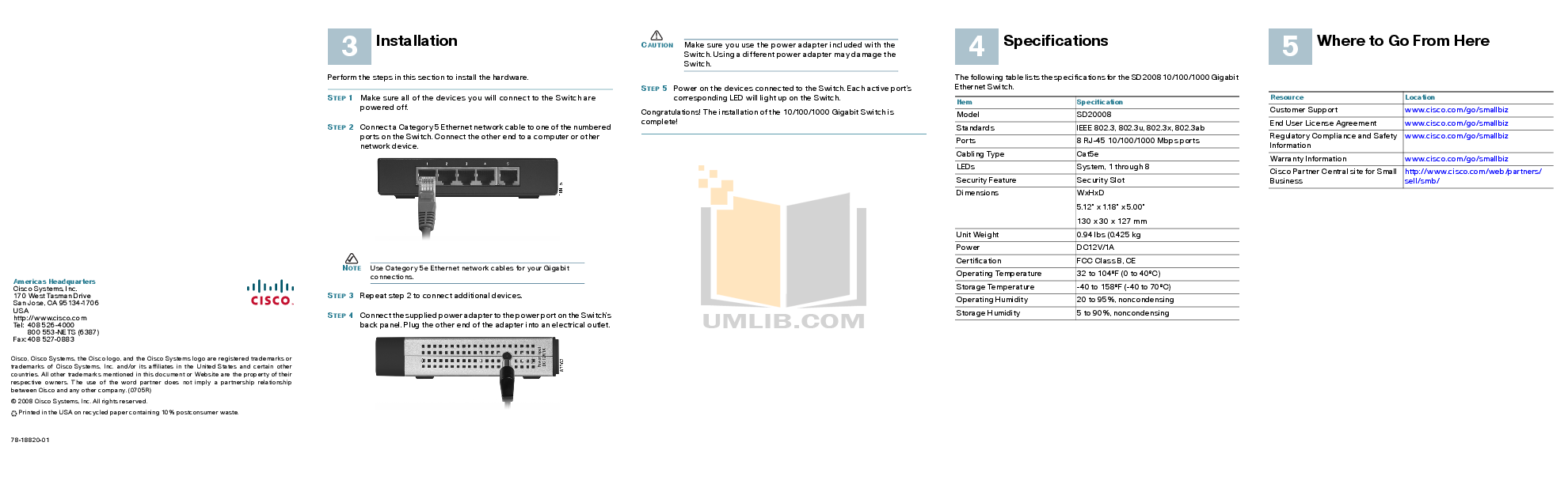 PDF manual for Cisco Switch SD2008