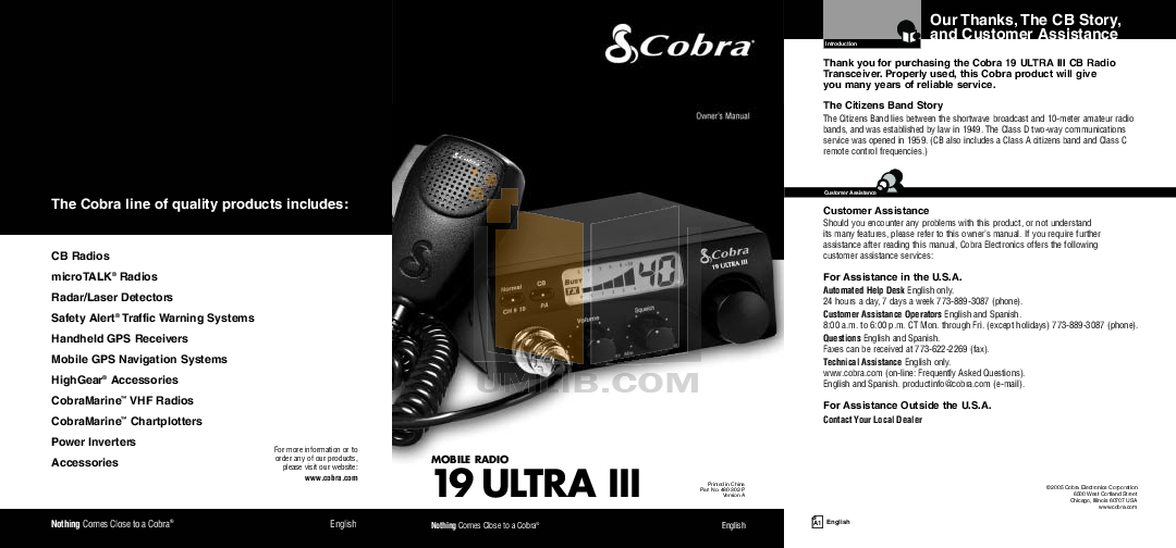 Download free pdf for Cobra 19 Ultra III 2way Radio manual
