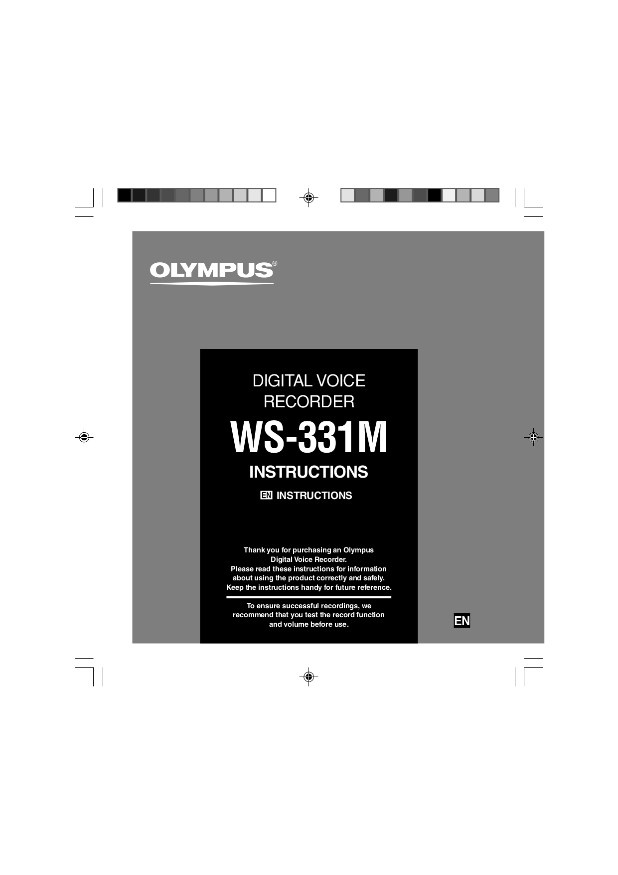 Download free pdf for Olympus WS100 Voice Recorder manual
