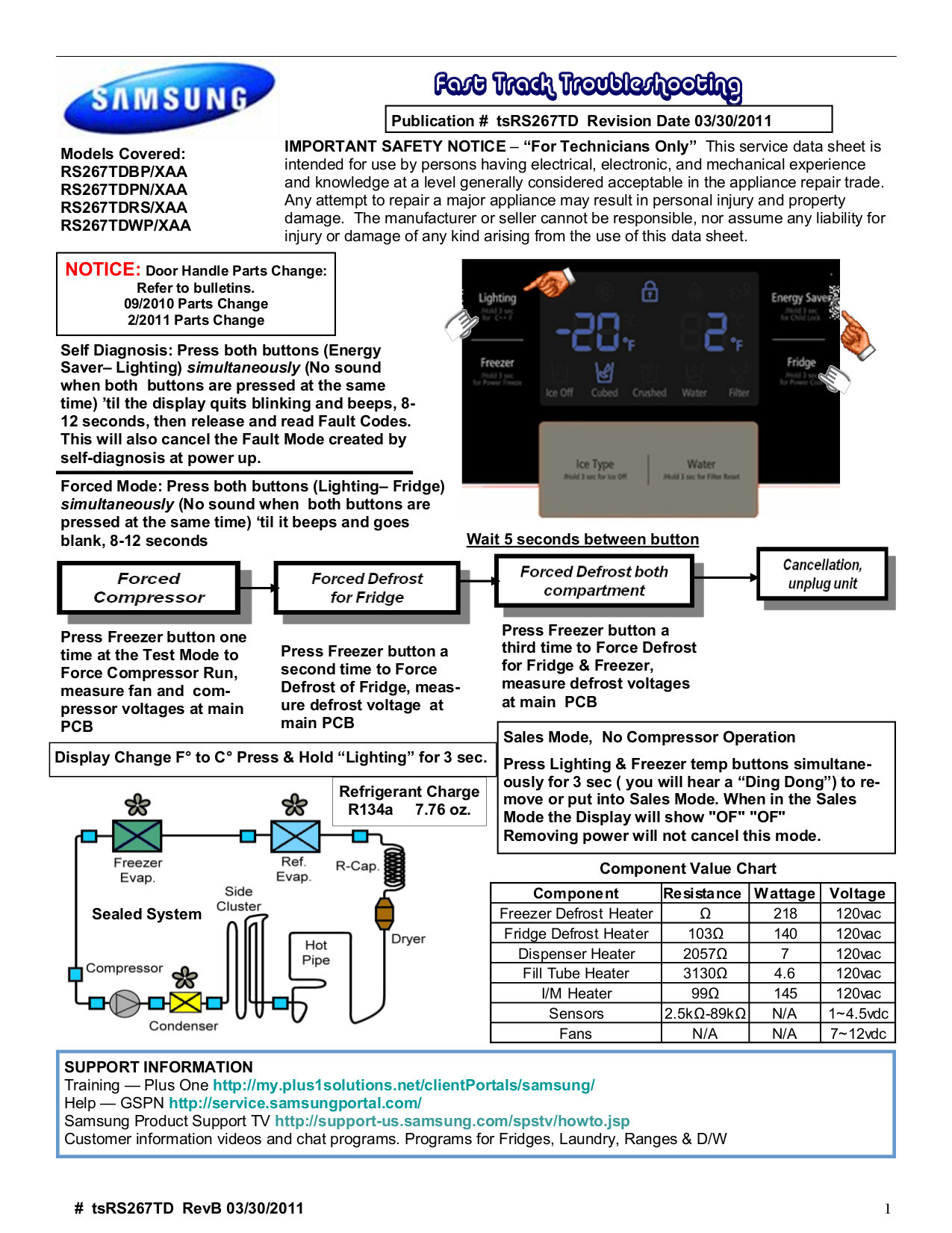 Download free pdf for Samsung RS267TD Refrigerator manual