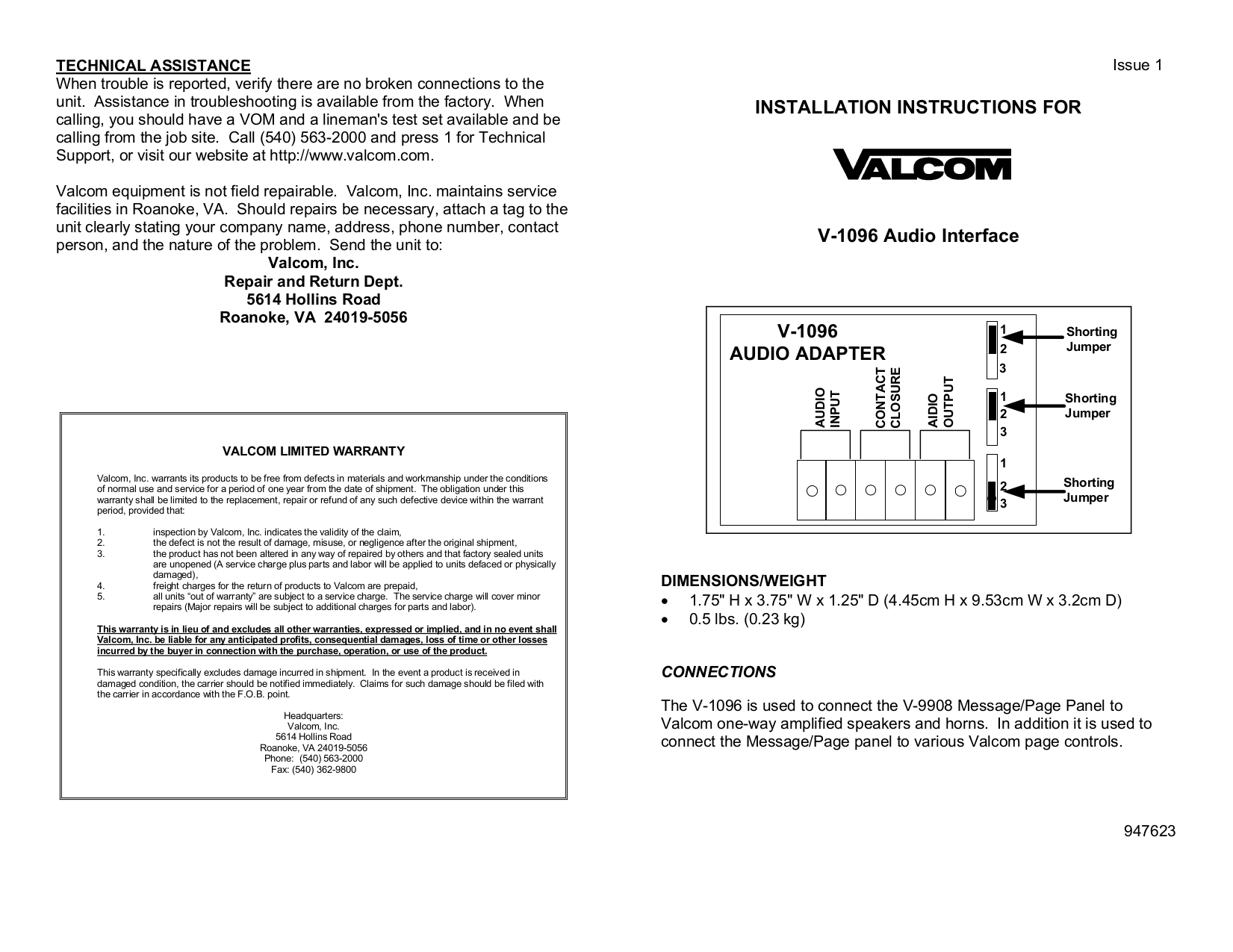 Download free pdf for V2001A Page Control Unit Other manual