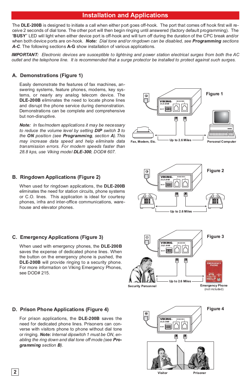 PDF manual for Viking Other DLE200B Phone Line Simulator