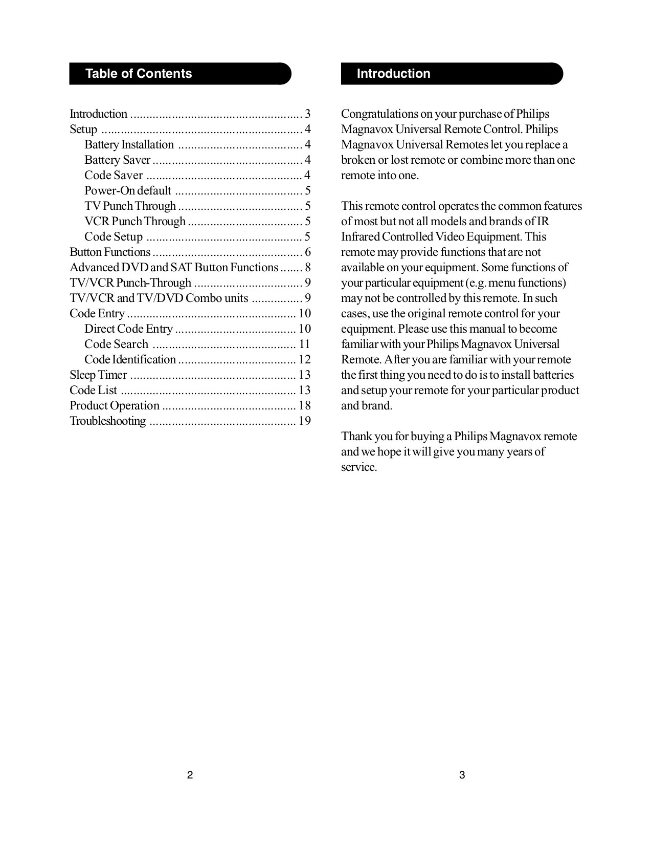 PDF manual for Philips Remote Control PM435