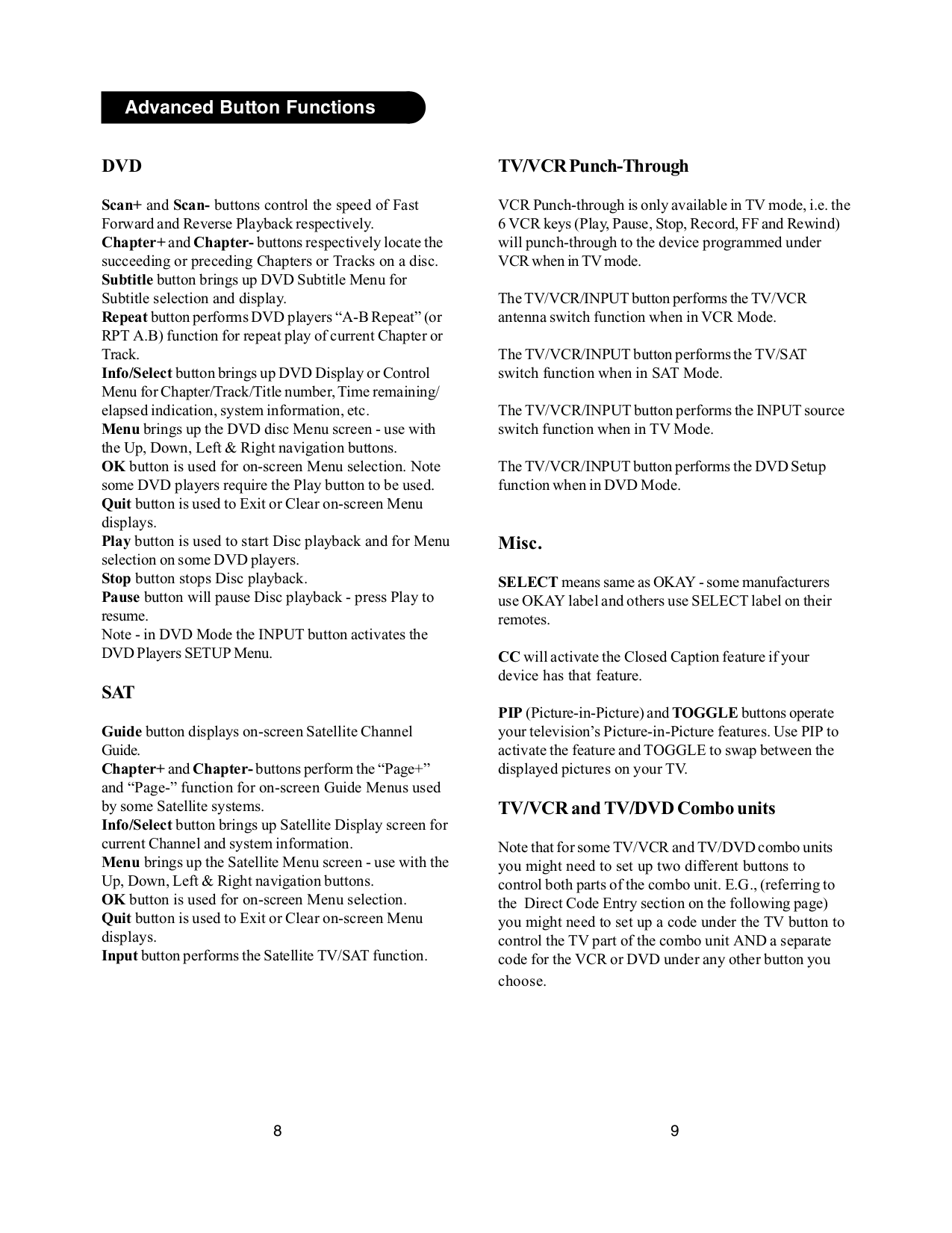 PDF manual for Philips Remote Control PM435