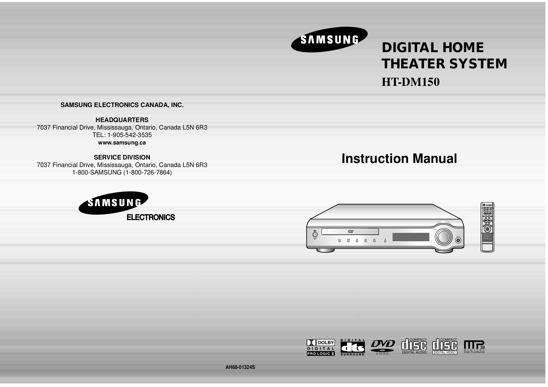 PDF manual for Samsung Home Theater HT-DM150