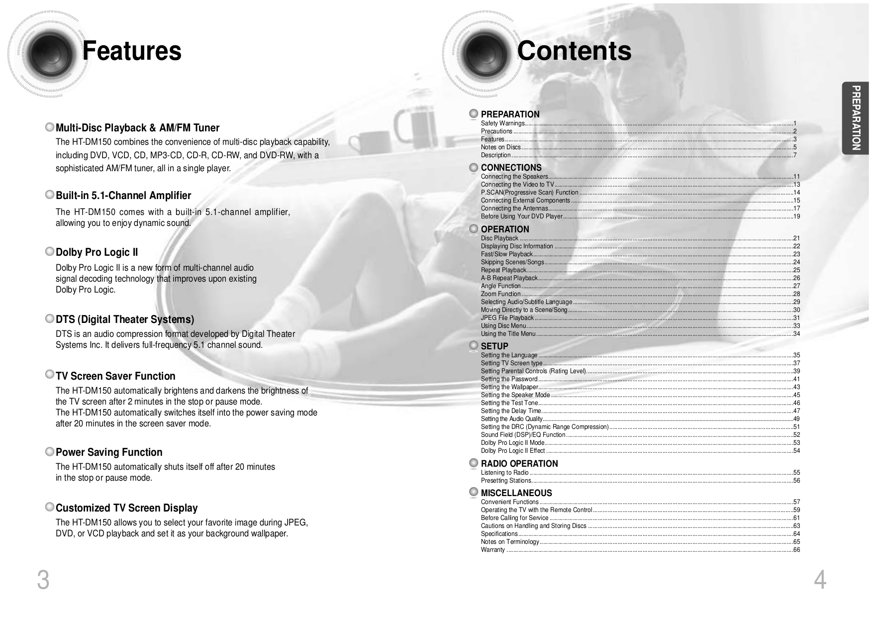 PDF manual for Samsung Home Theater HTDM150