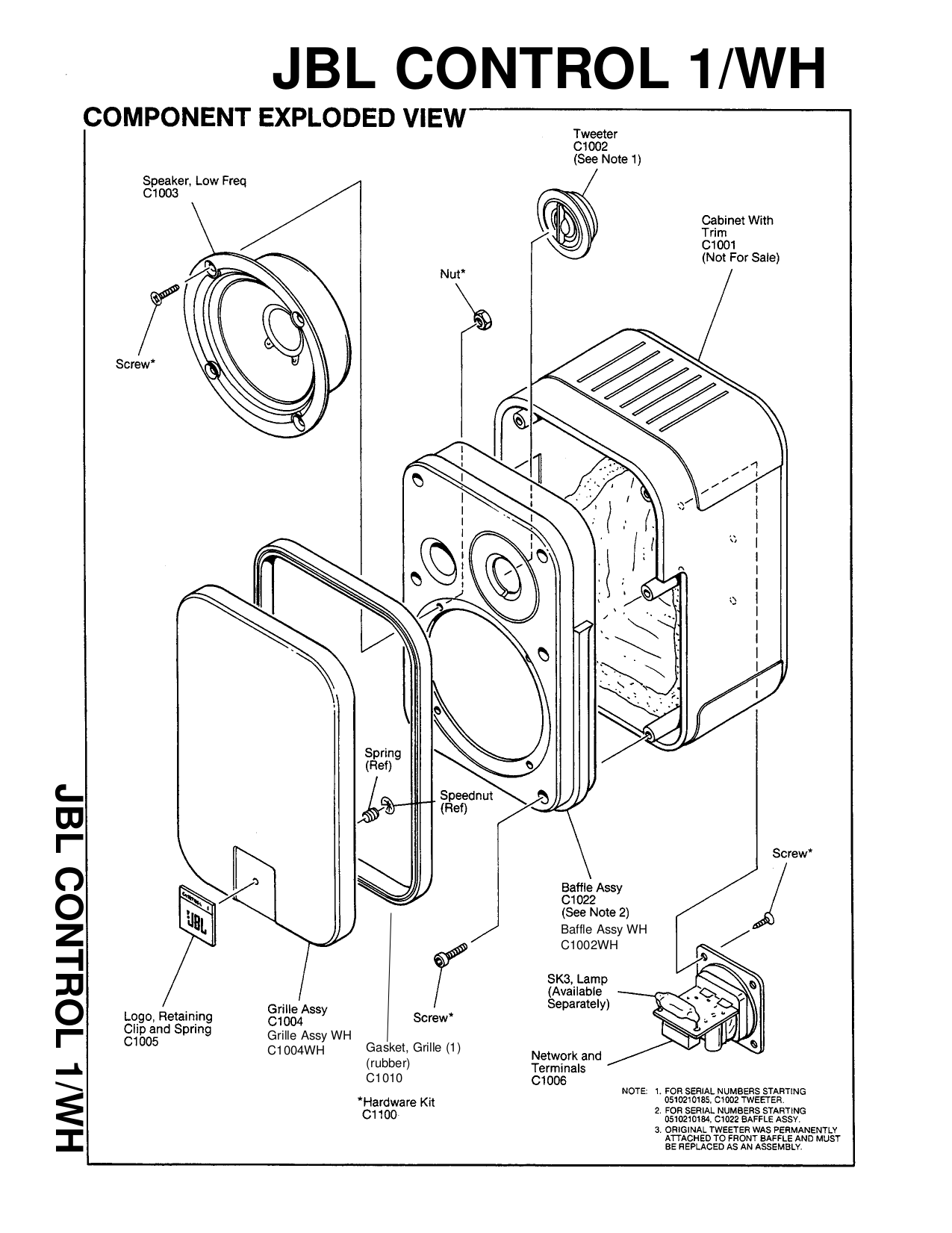 PDF manual for JBL Speaker Control Control 1X