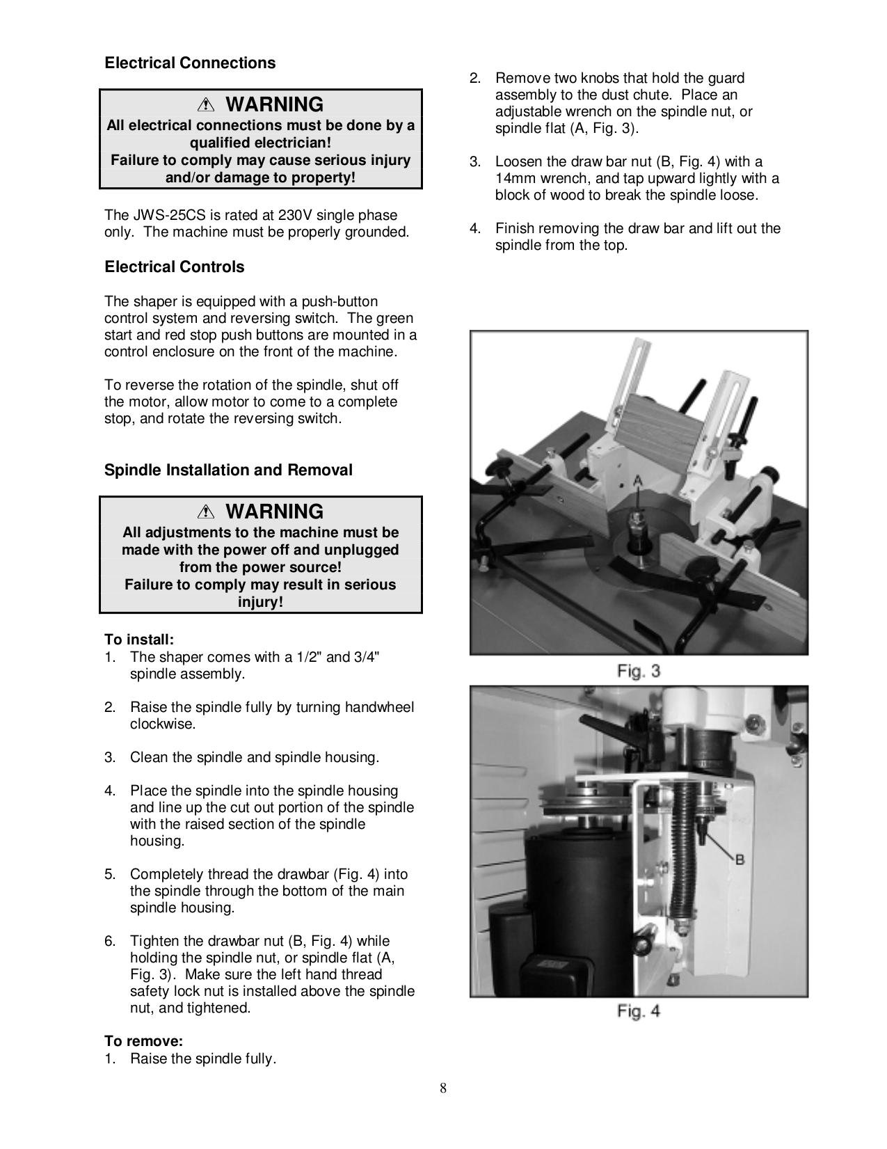 PDF manual for Jet Other JWS25CS Shapers