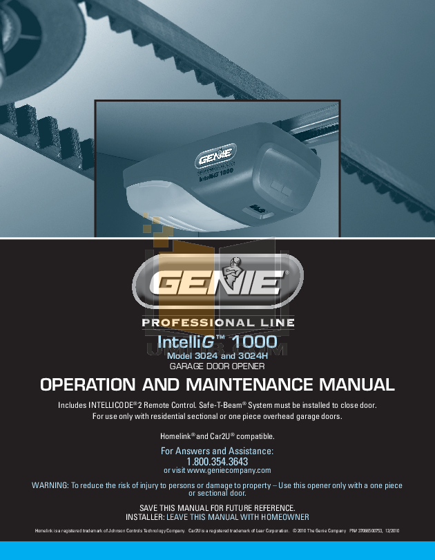 Genie Promax Chain Glide 2 Garage Door Opener Manual Dandk Organizer