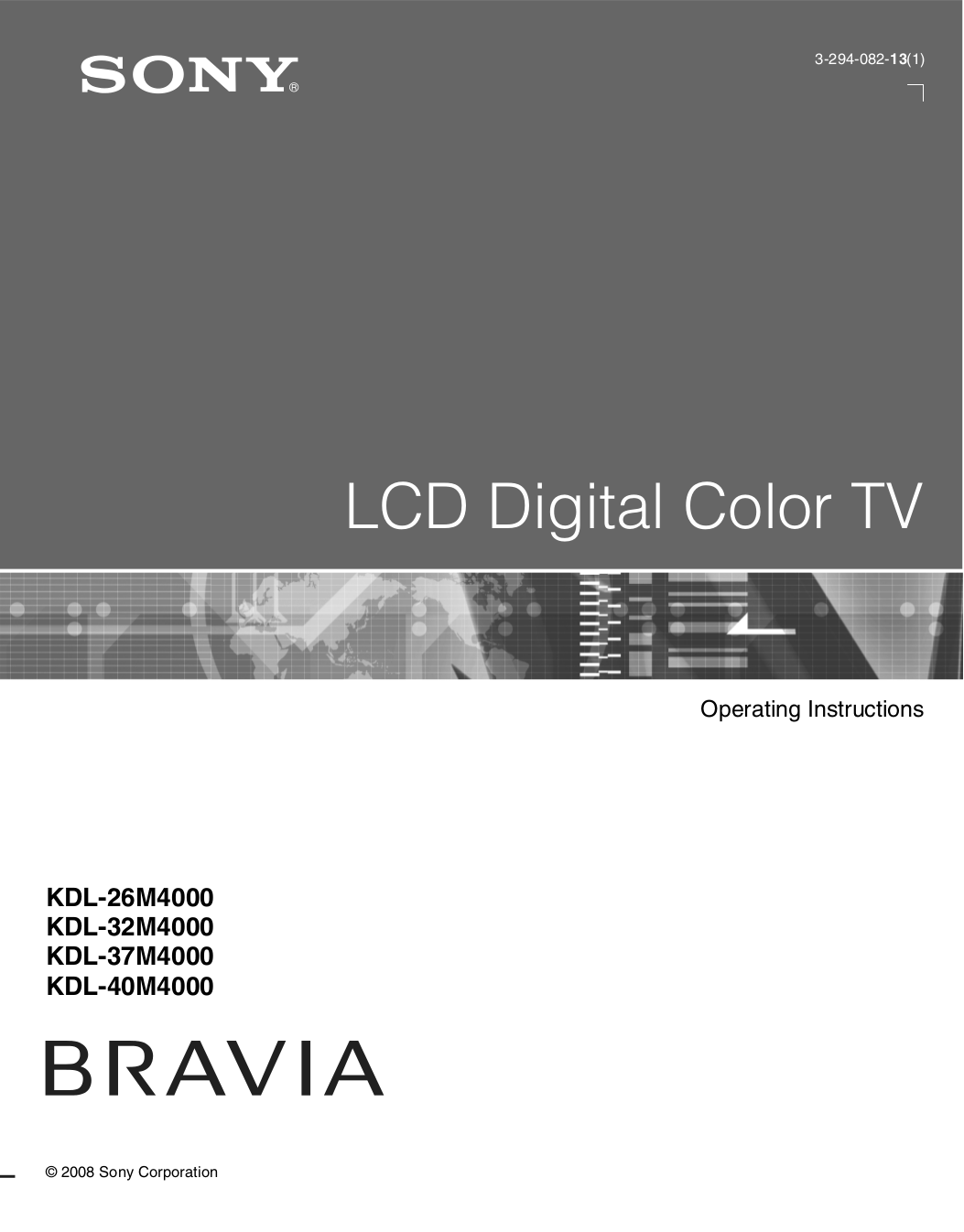 Download Free Pdf For Sony BRAVIA KDL-26M4000 TV Manual