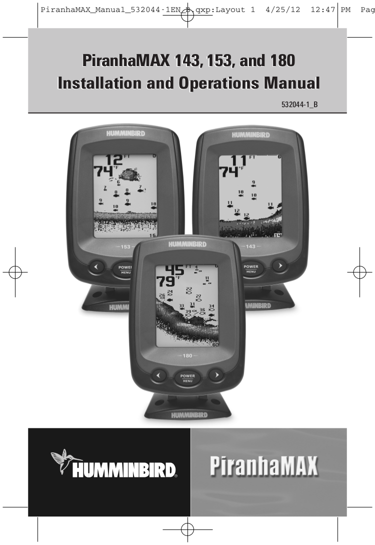 Download free pdf for Humminbird Piranha Max 15 GPS manual