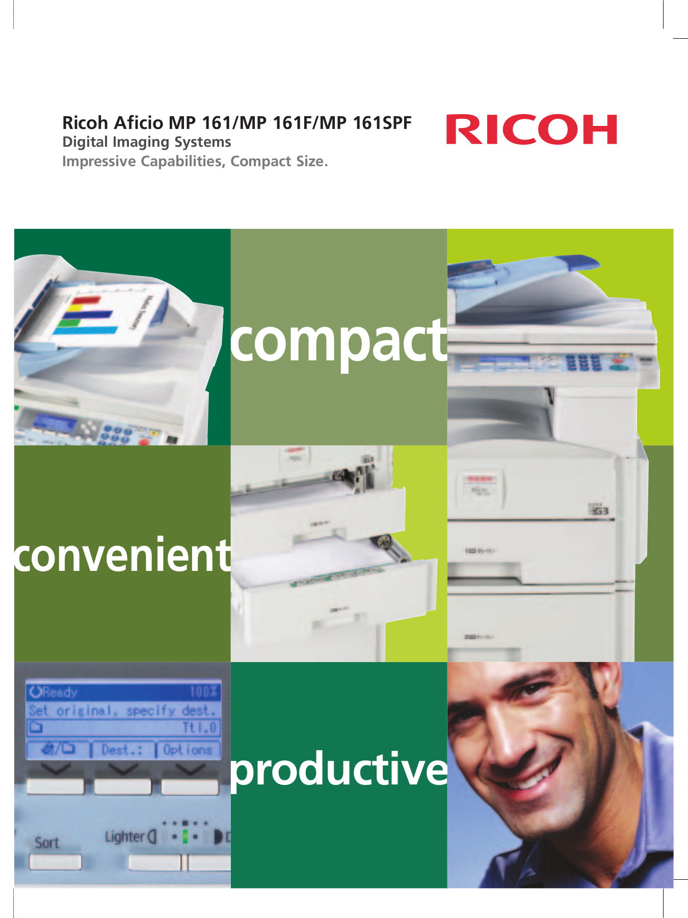 pdf for Ricoh Multifunction Printer Aficio MP161 manual