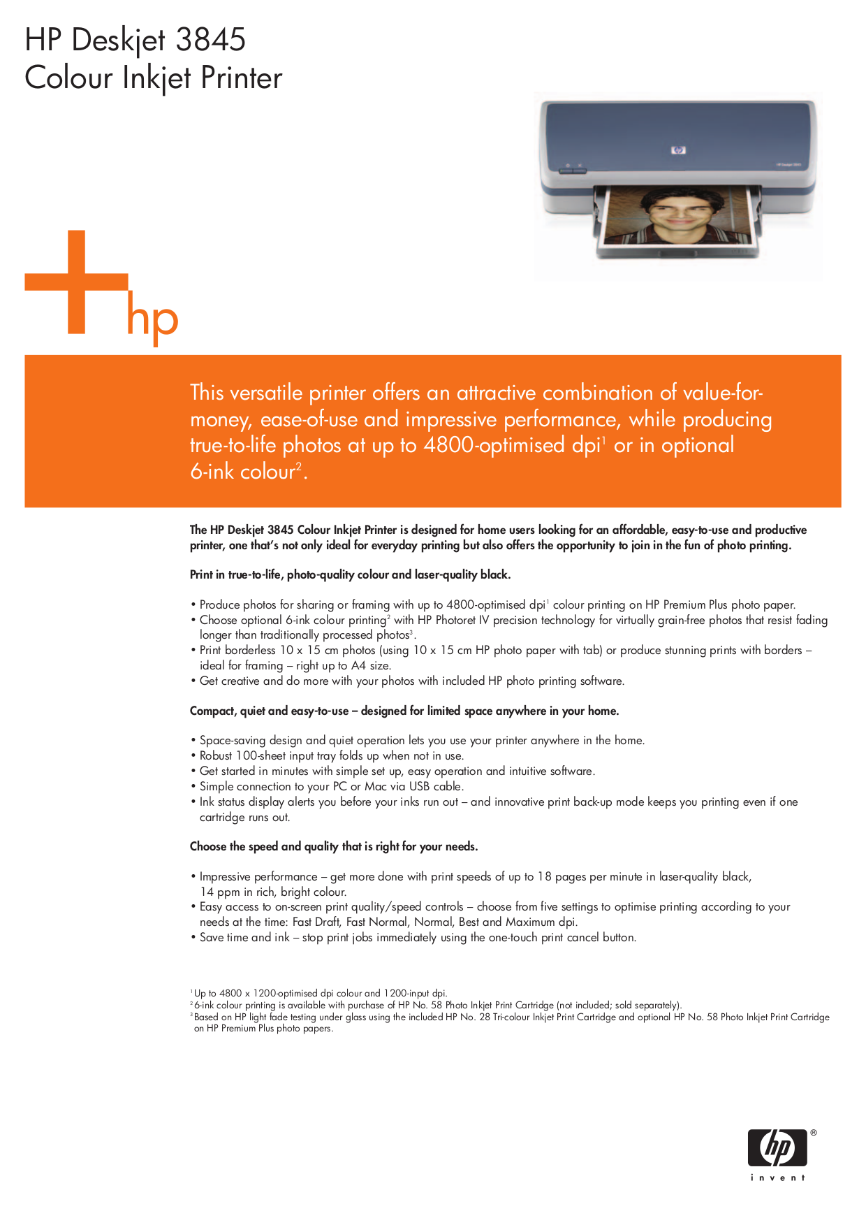 Download free pdf for HP Deskjet 3845 Printer manual