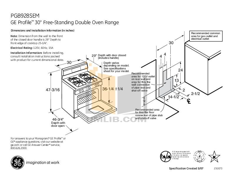 PDF manual for GE Range Profile PGB928SEMSS