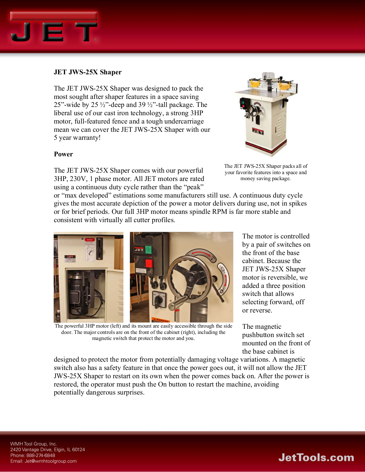 Download free pdf for Jet JWS25X Shapers Other manual