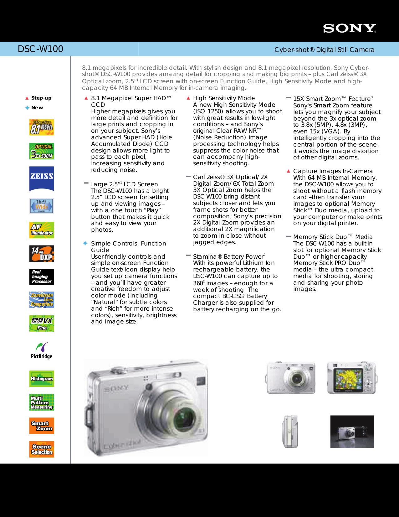 PDF manual for Sony Digital Camera Cybershot,Cybershot DSCW100
