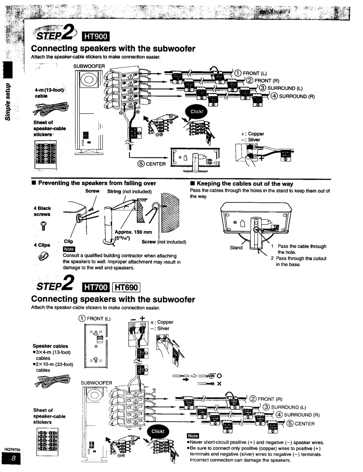 PDF manual for Panasonic Home Theater SAHT700