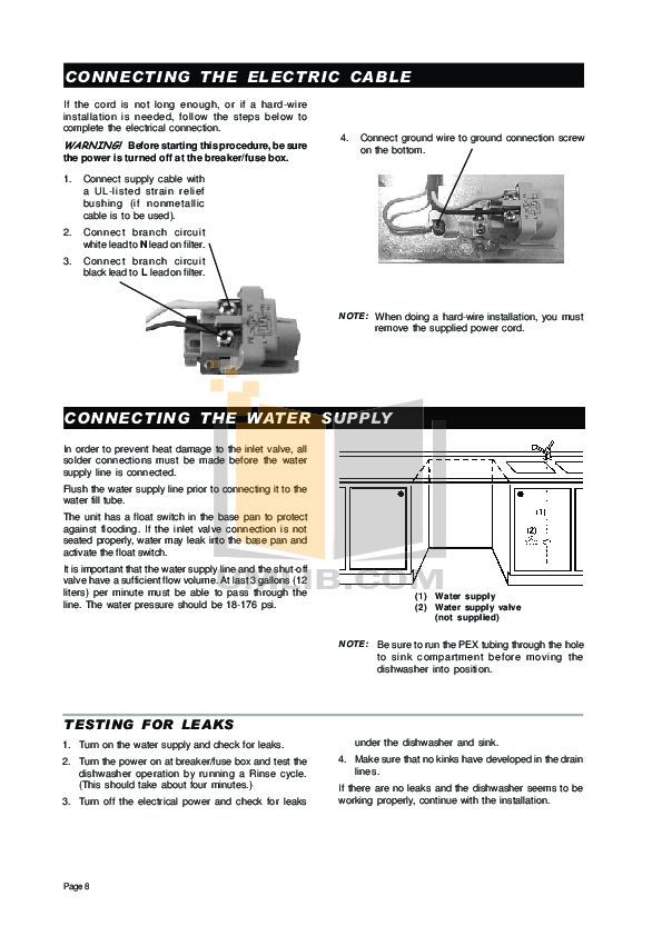 PDF manual for Asko Dishwasher D3120