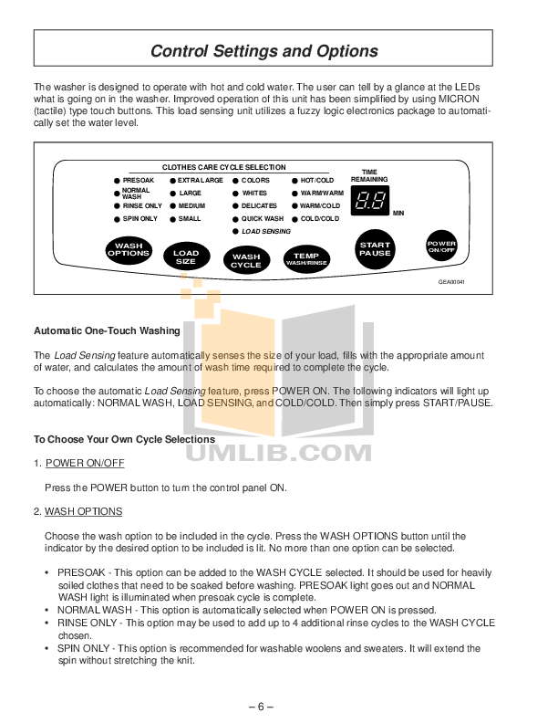 PDF manual for GE Washer Spacemaker WSLP1100D