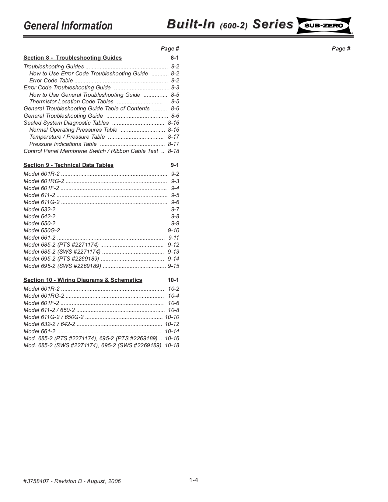 PDF manual for Wolf Refrigerator SubZero 685