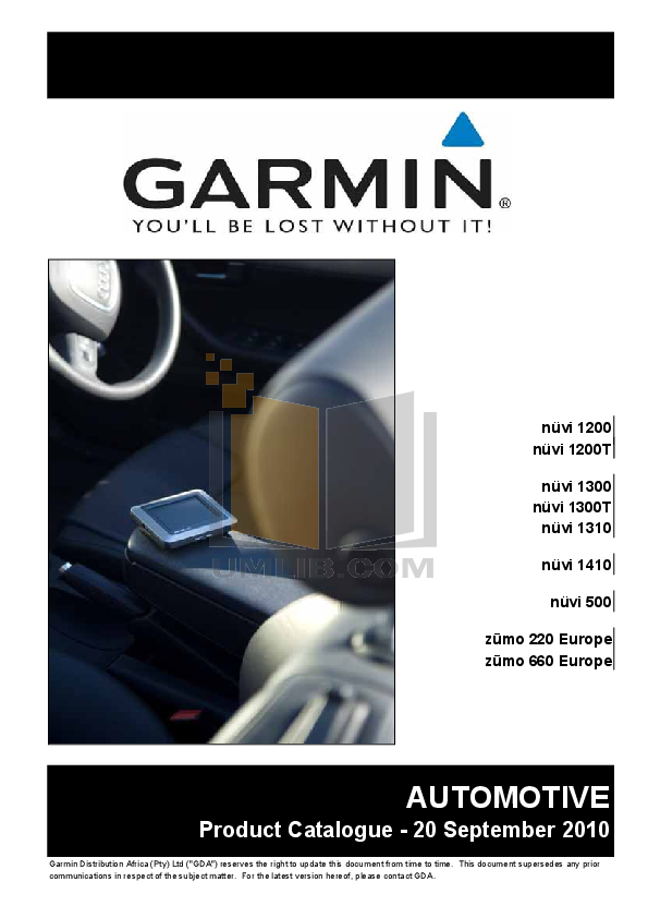 Download free pdf for Garmin Nuvi 1310 GPS manual