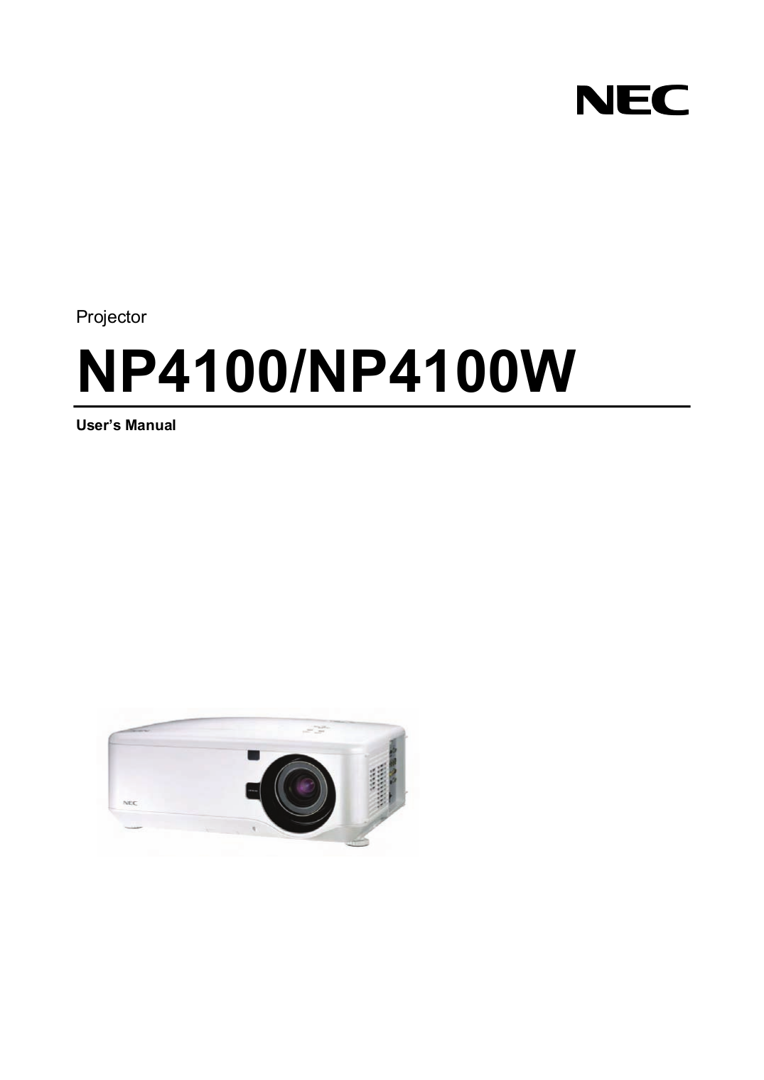 Download free pdf for NEC NP4100W Projector manual