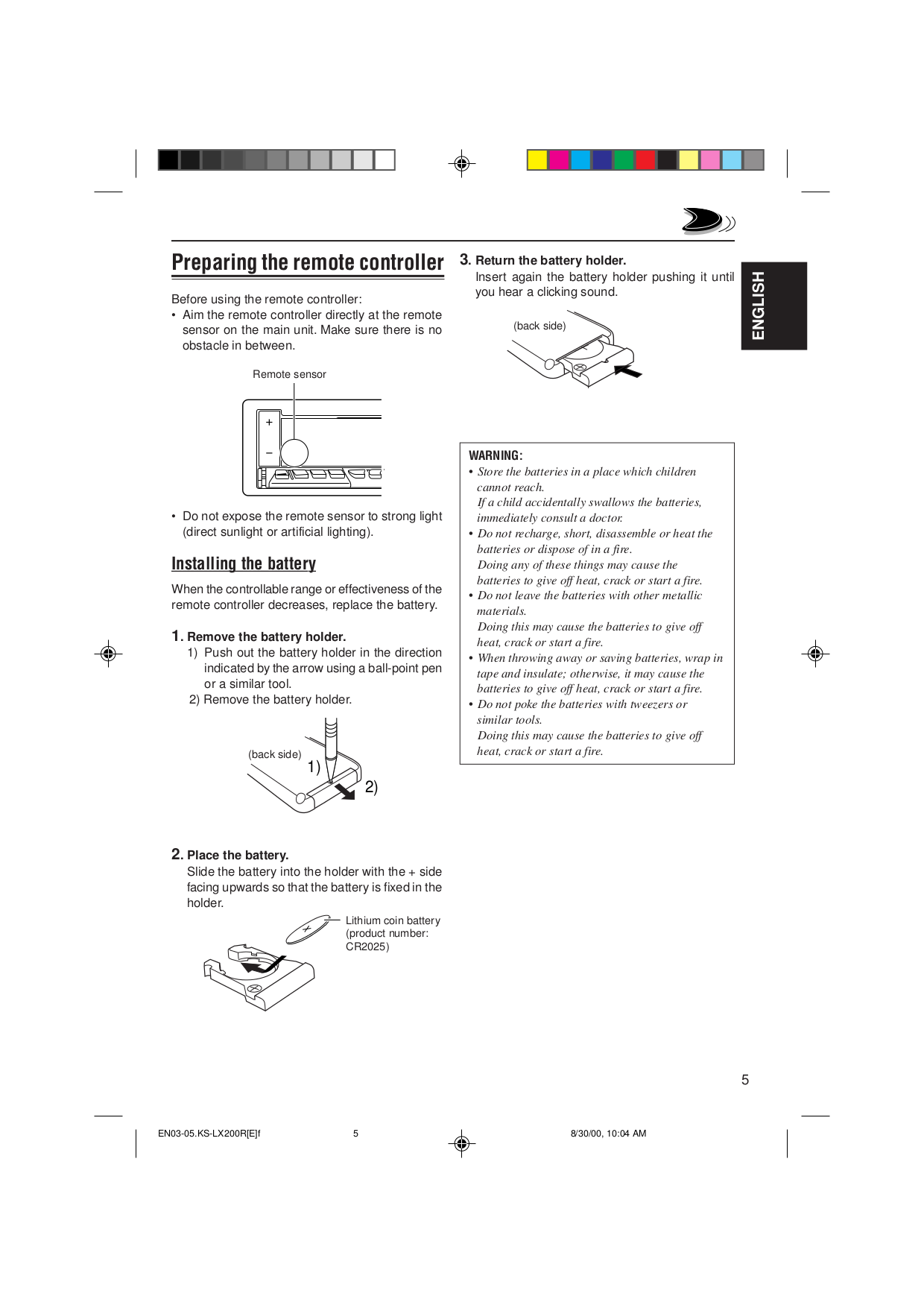 PDF manual for JVC Car Receiver KS-LX-200R