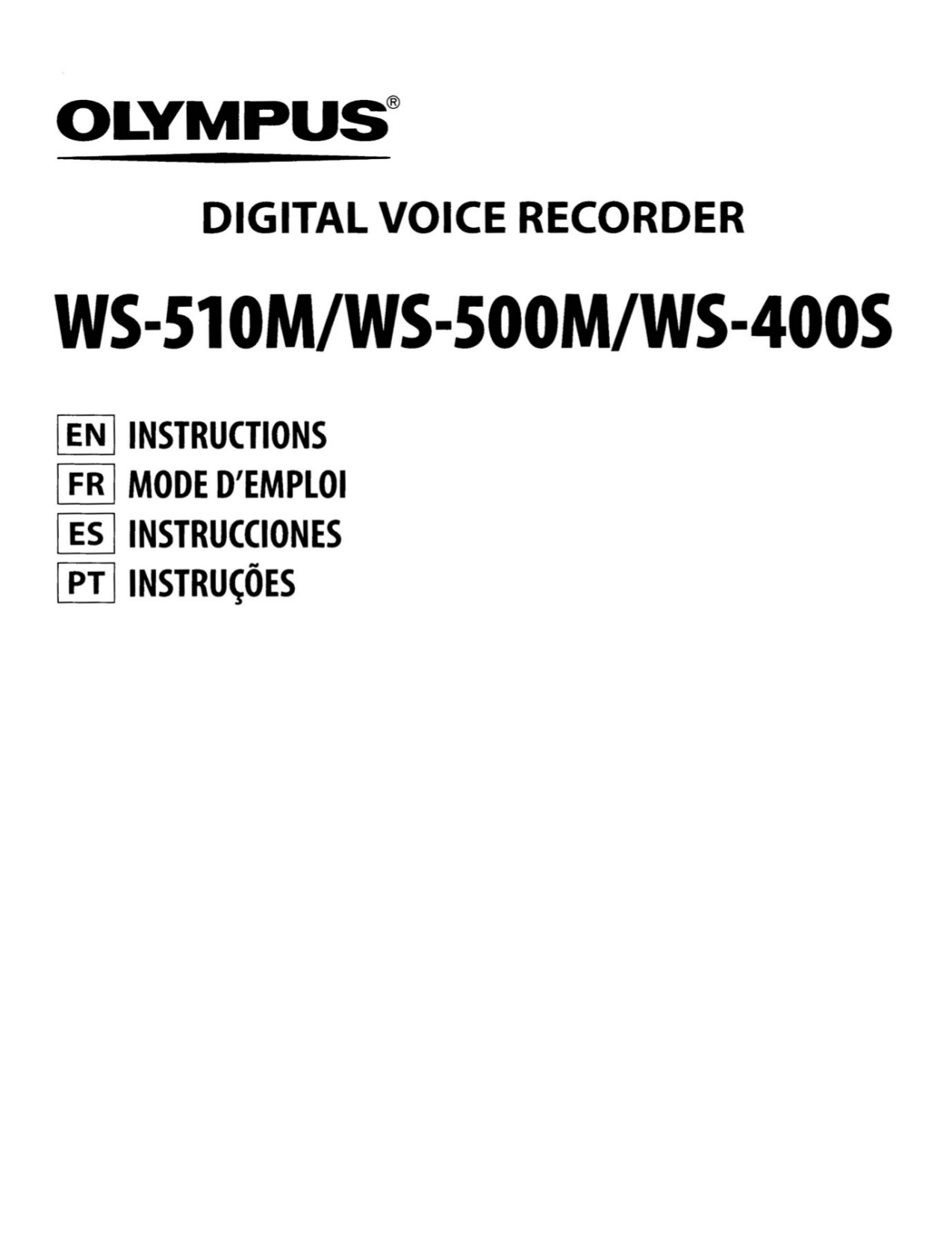 Download free pdf for Olympus WS510M Voice Recorder manual