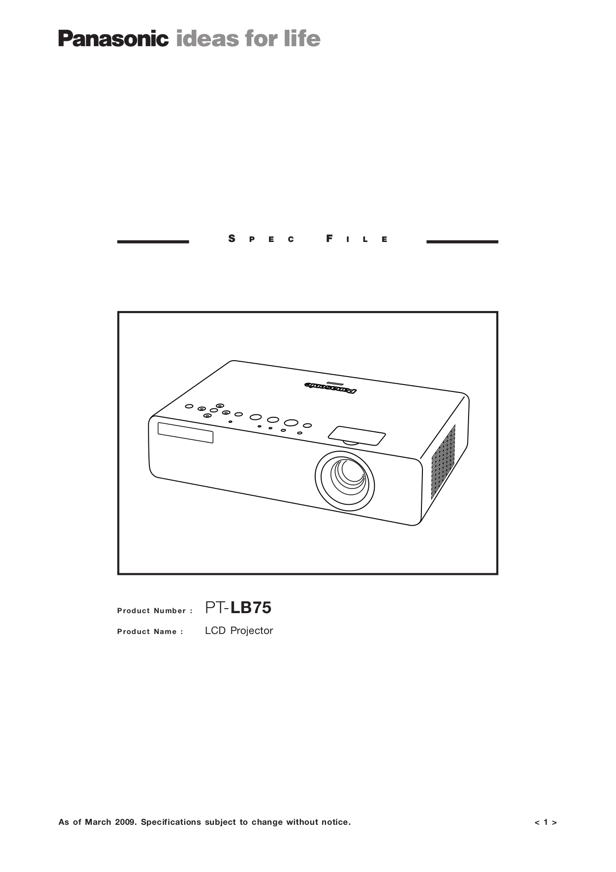Download free pdf for Panasonic PTLB75 Projector manual