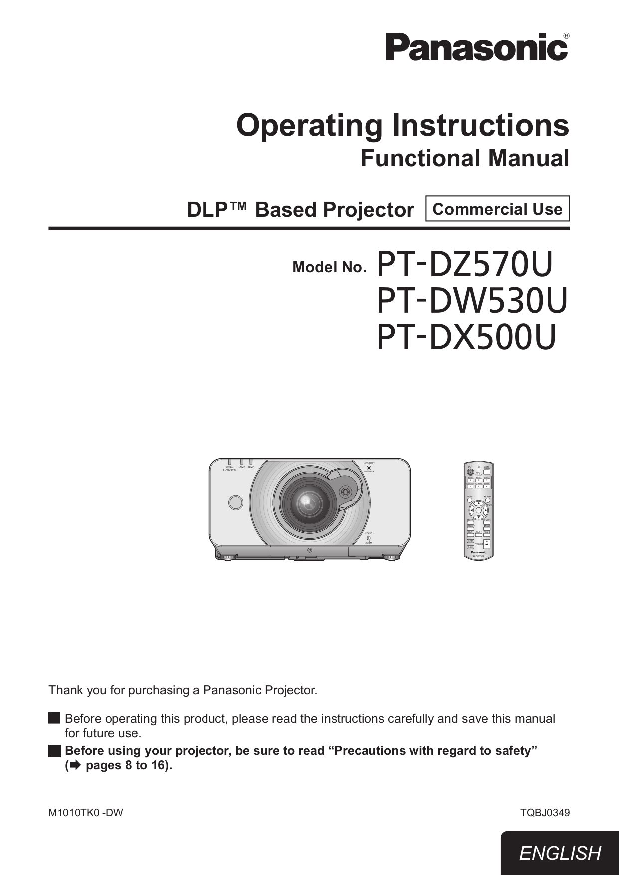 Download free pdf for Panasonic PTLB75 Projector manual