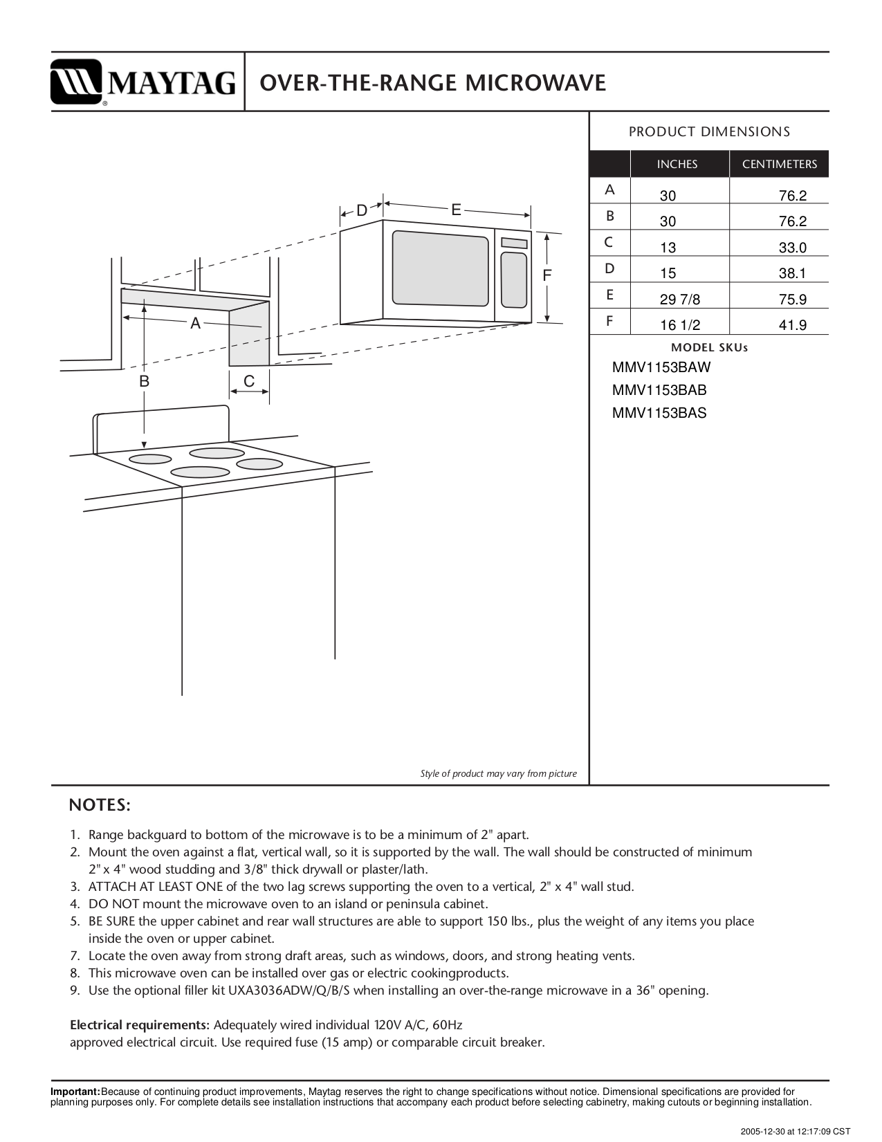 Download free pdf for Maytag MMV1153BAW Microwave manual