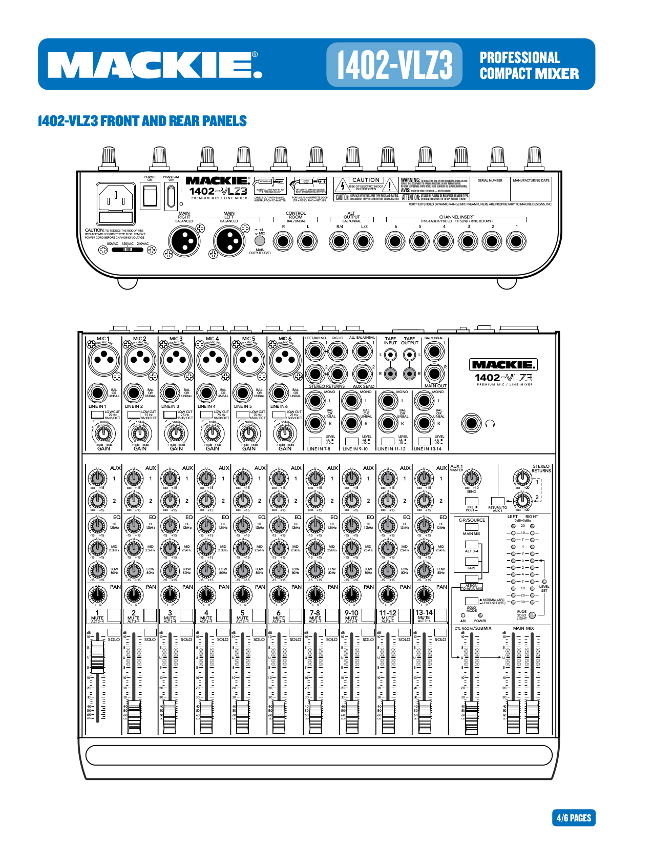 PDF manual for Mackie Other 1402 VLZ Line Mixer