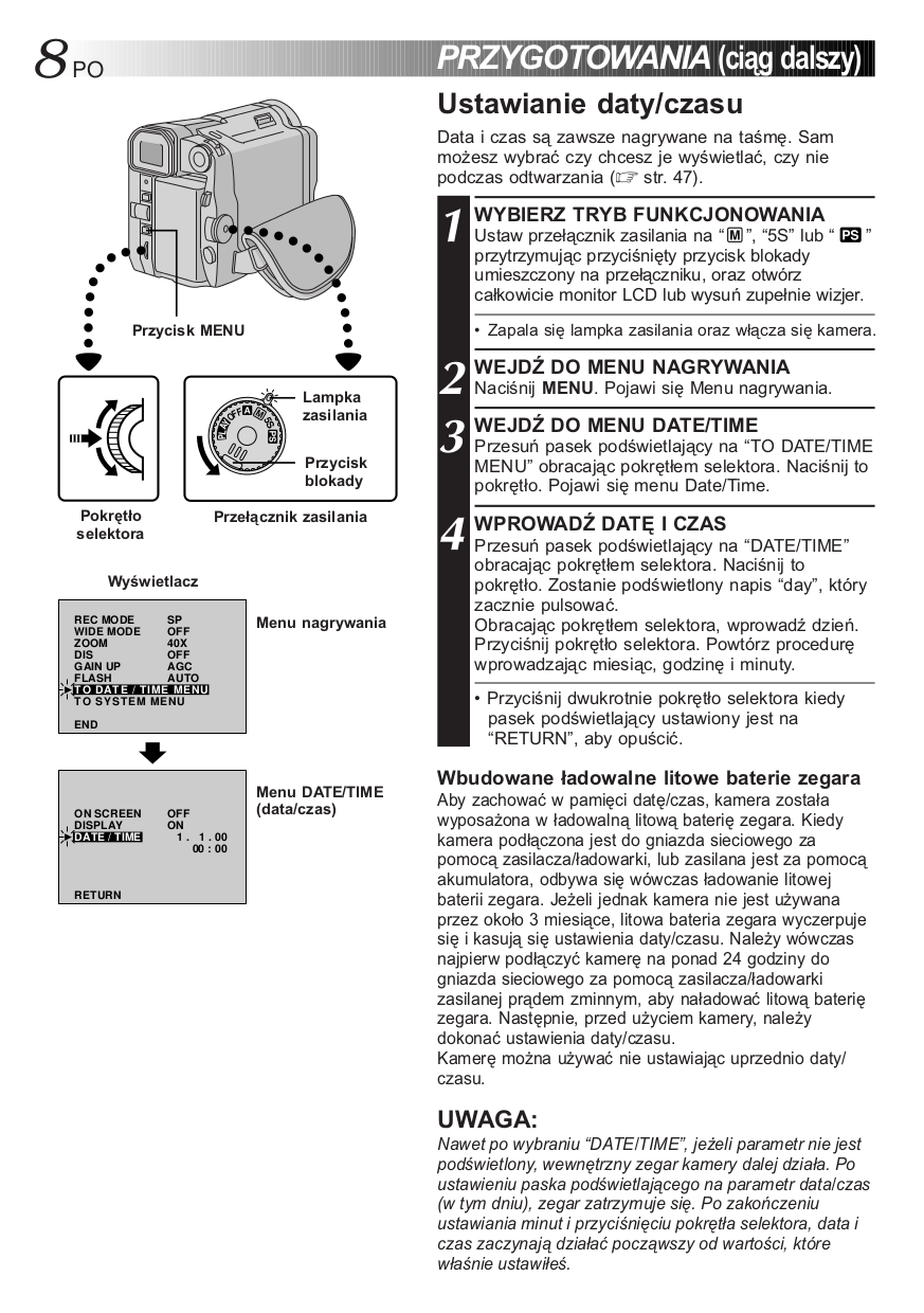 PDF manual for JVC Camcorders GR-DVL9500