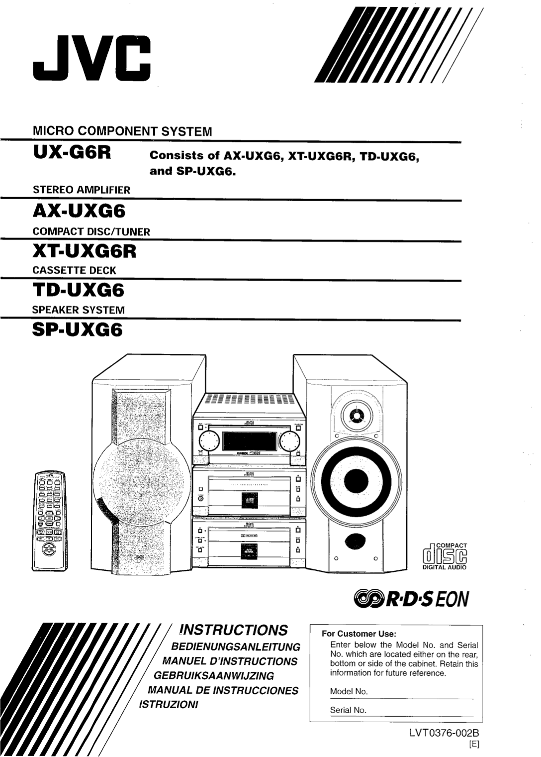 PDF manual for JVC Tape Deck XTUXG6