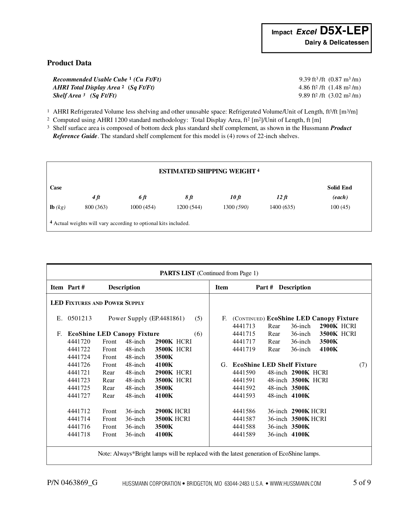 PDF manual for Hussmann Other IMPACT Excel D5X-LEP Merchandisers