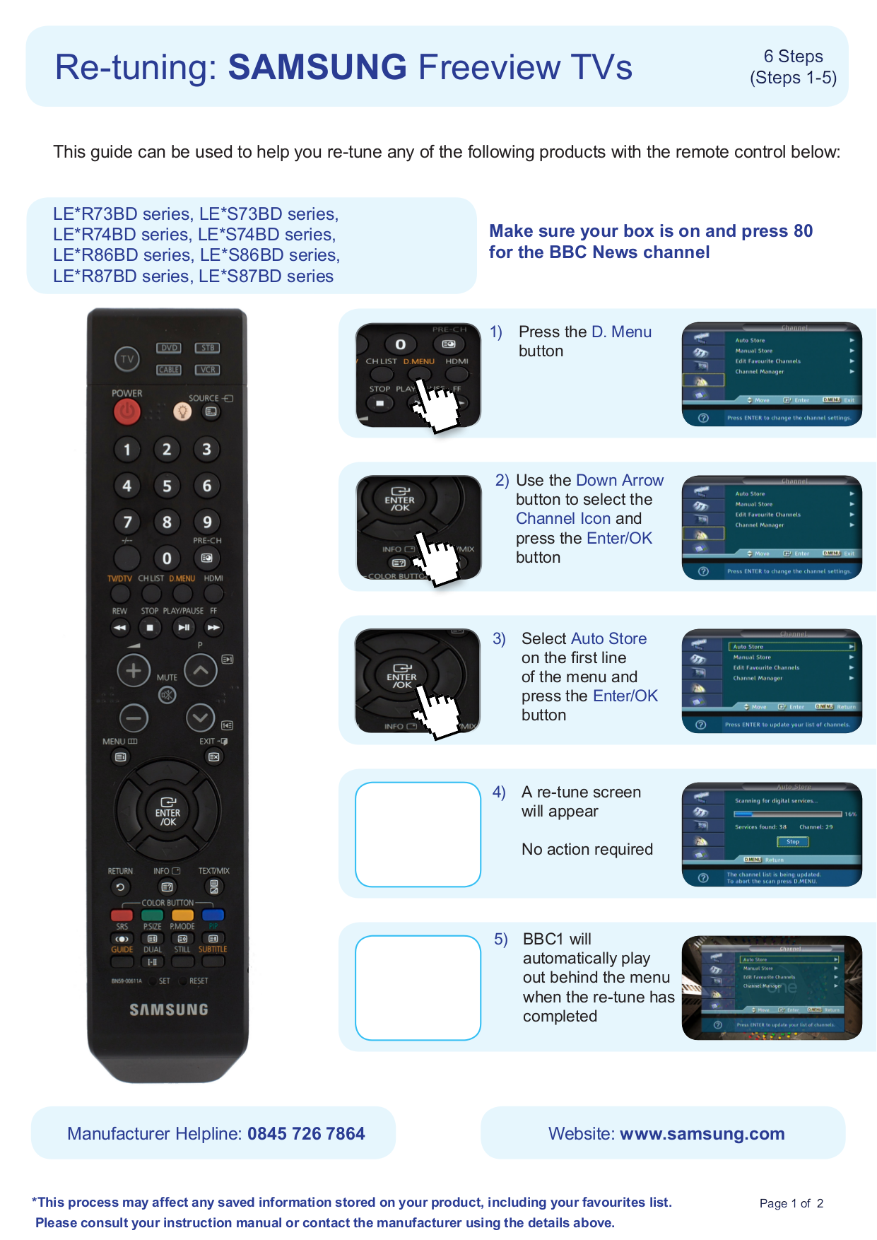 Download free pdf for Samsung LE32R74BD TV manual