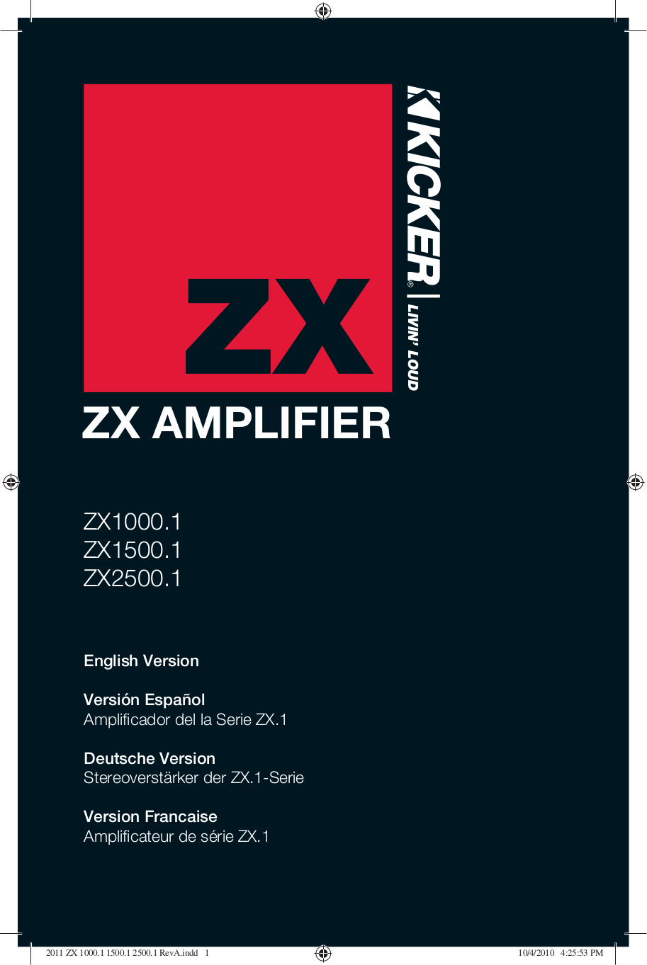 Download free pdf for Kicker ZX2500.1 Car Amplifier manual