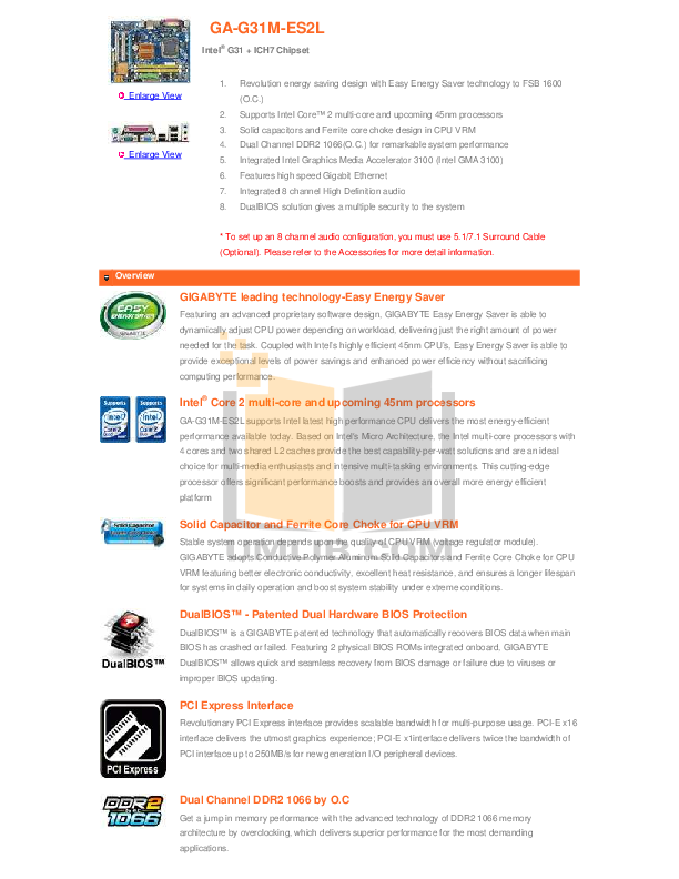 Download free pdf for Gigabyte GAG31MES2L Motherboards Other manual
