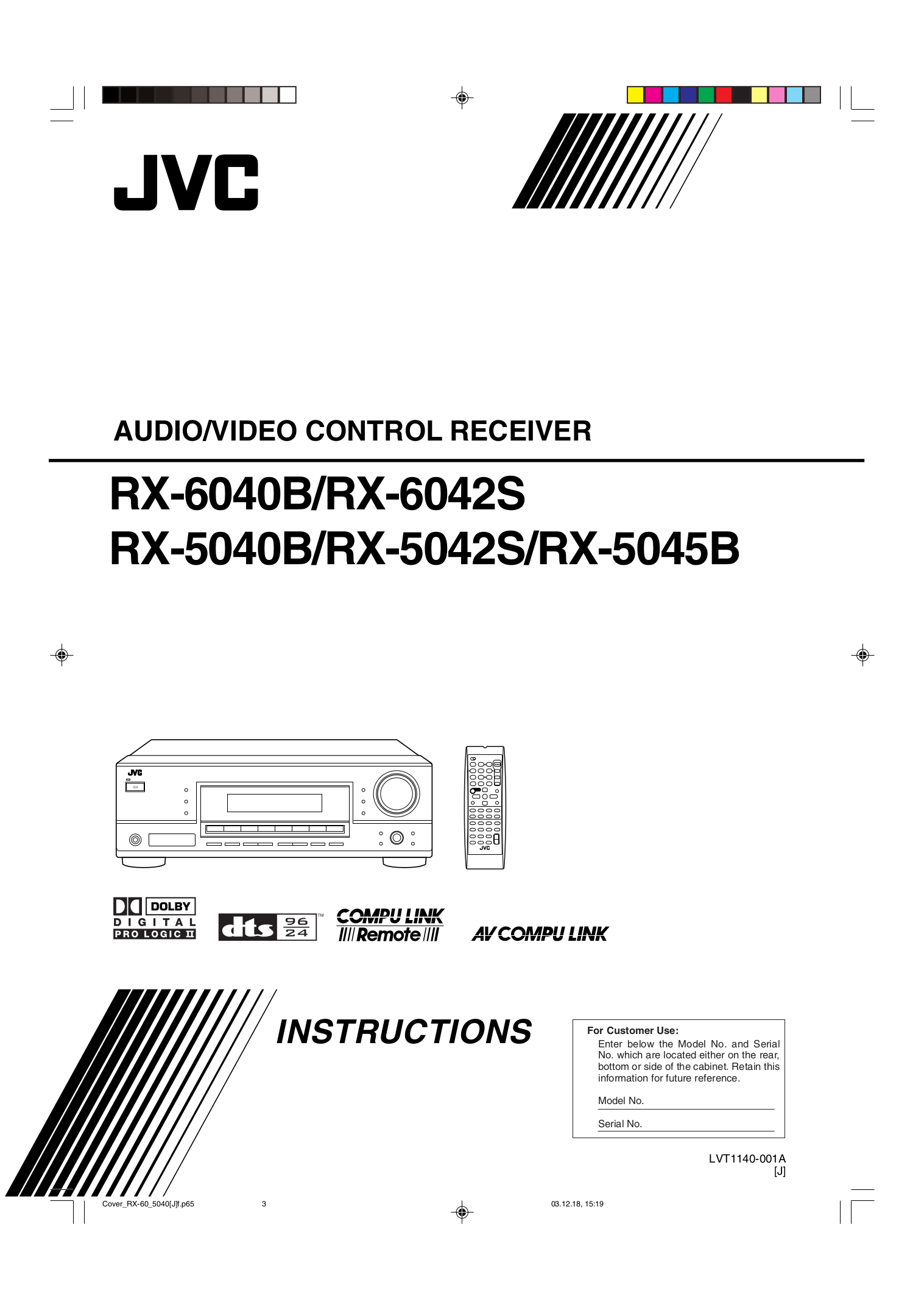 Download free pdf for JVC RX5042S Receiver manual